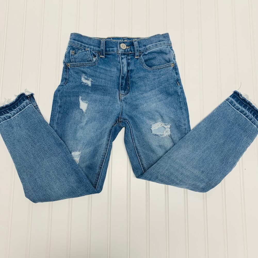 Justice Distressed Skinny Jeans Released Hem Sz 12 Slim